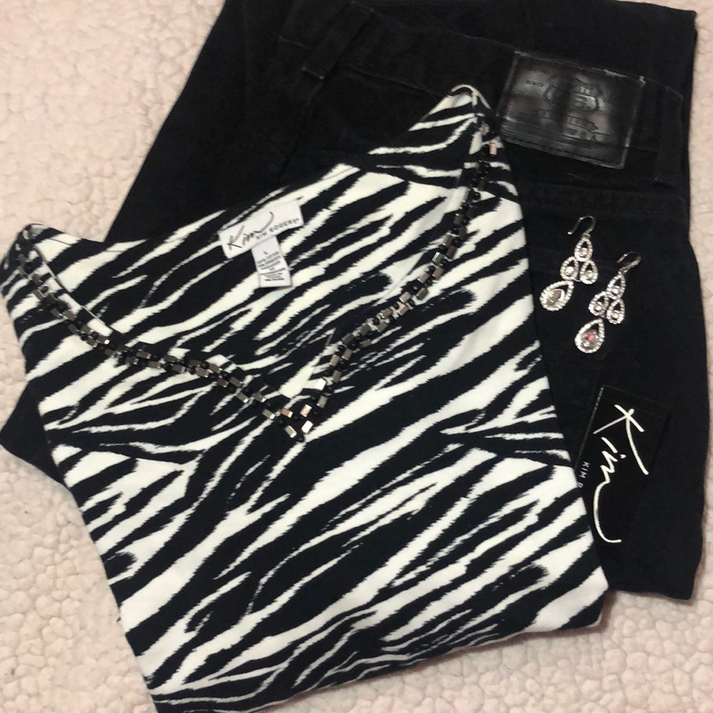 Kim Rogers Zebra Animal Print‎ T